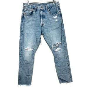 Levi's Blue Skinny Jeans with Distressed Details W10